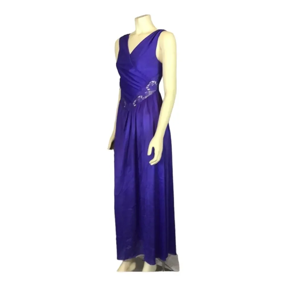 Vintage Undercover Wear Purple Lacy Nightgown Slip Dress USA made size small